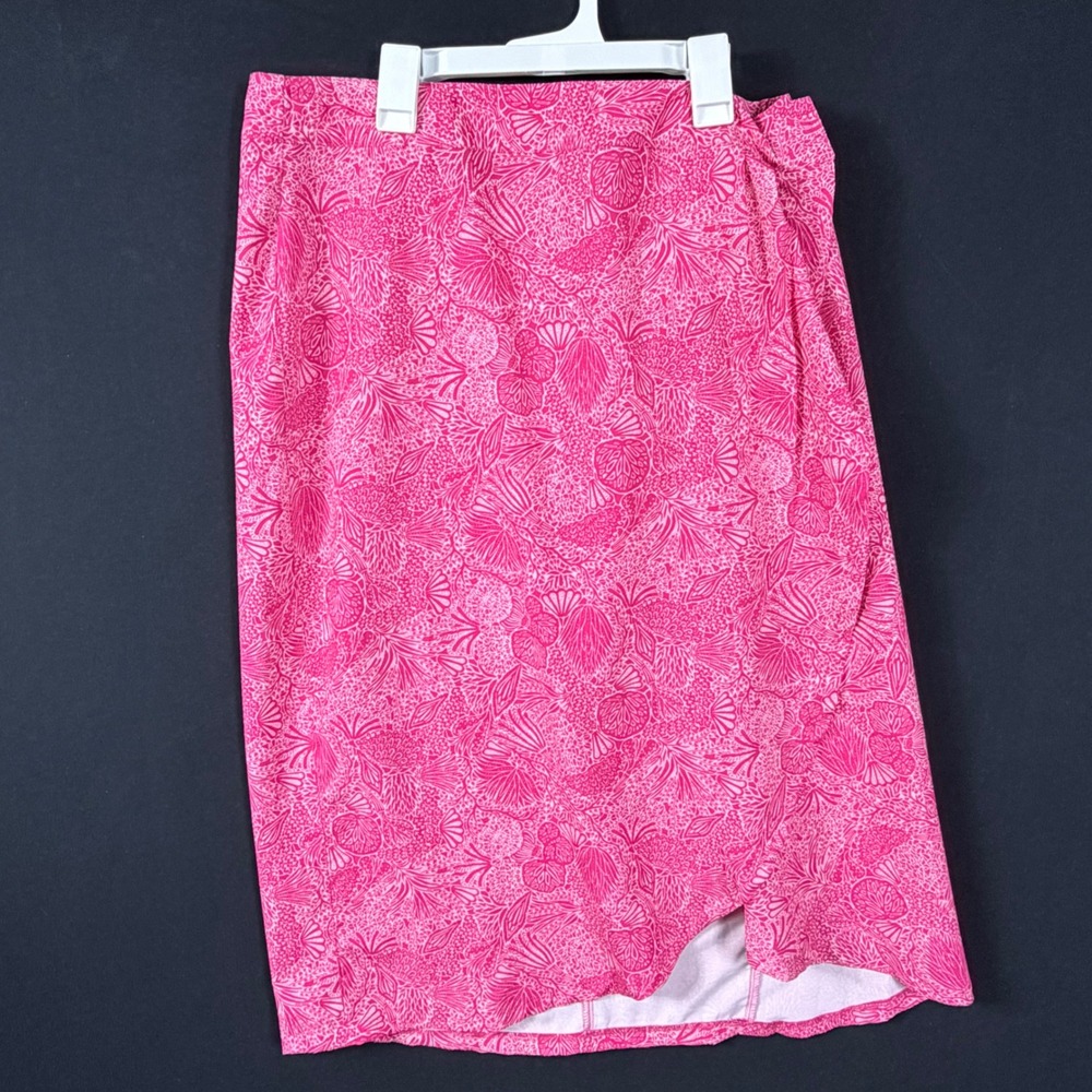 RipSkirt Hawaii Pink Floral Tropical Wrap‎ Skirt Med Adjustable Hook Loop AK5022